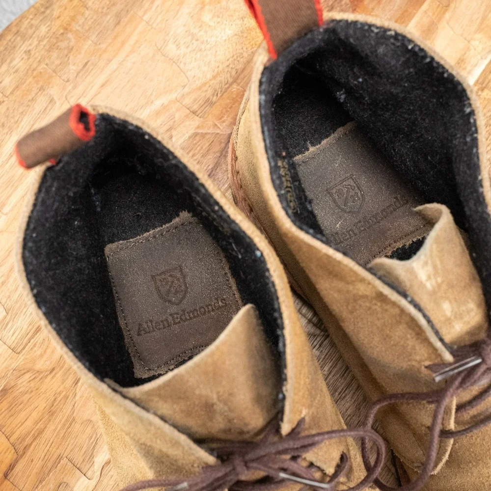 Allen Edmonds Surrey 3087 WeatherProof Brown Suede Chukka Boots Mens Size 7.5 D